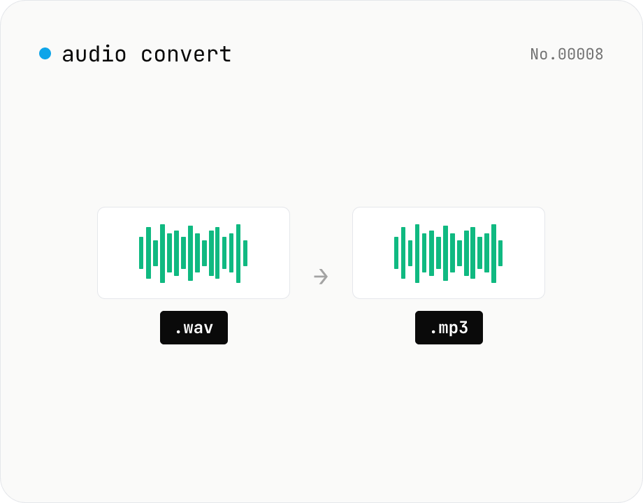 Audio format convert — MP3 / WAV / M4A / OGG / FLAC