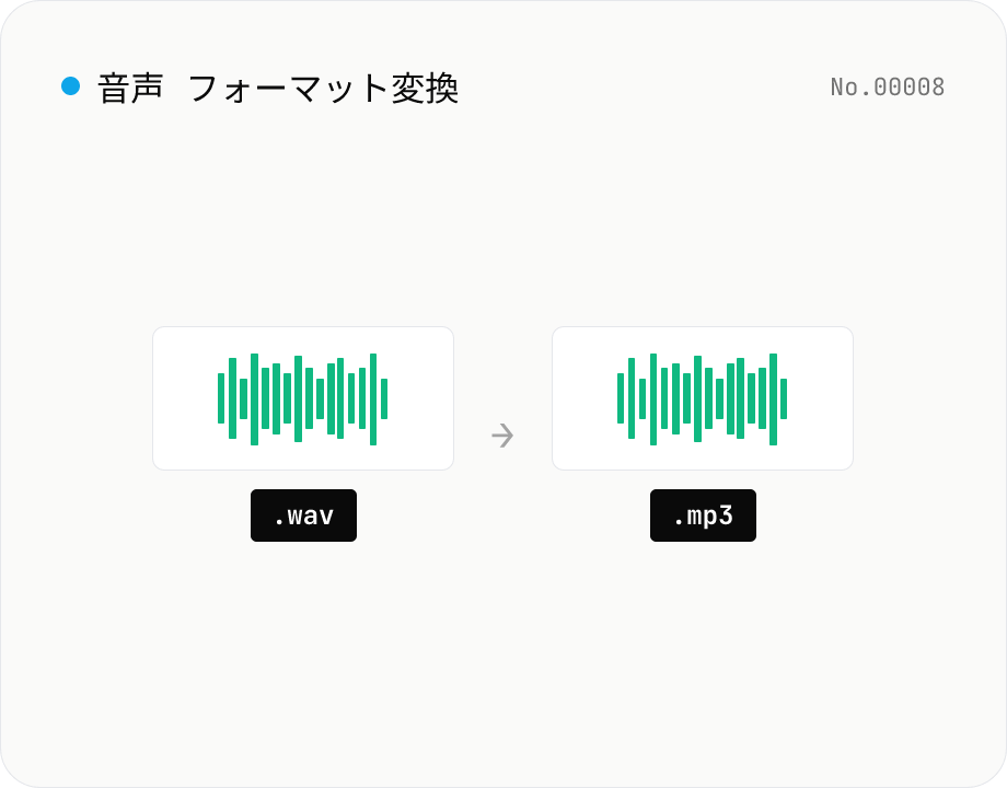 音声フォーマット変換 — MP3 / WAV / M4A / OGG / FLAC