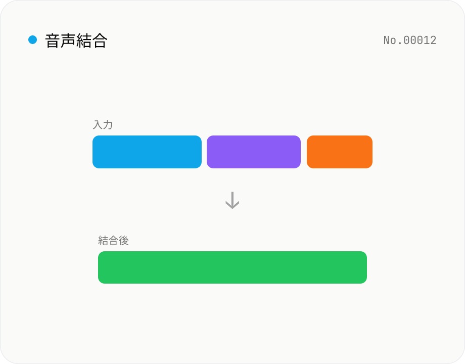 音声結合 — 複数ファイルを 1 つに連結