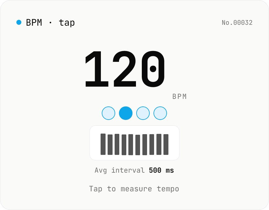 BPM tap — measure tempo by tapping along