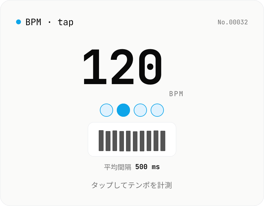BPM タップ — ボタンを叩いてテンポを計測