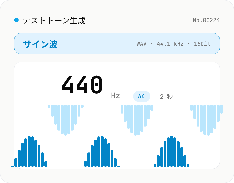 テストトーン生成 (Hz)