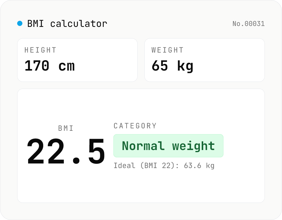 BMI calculator — with ideal weight and healthy range