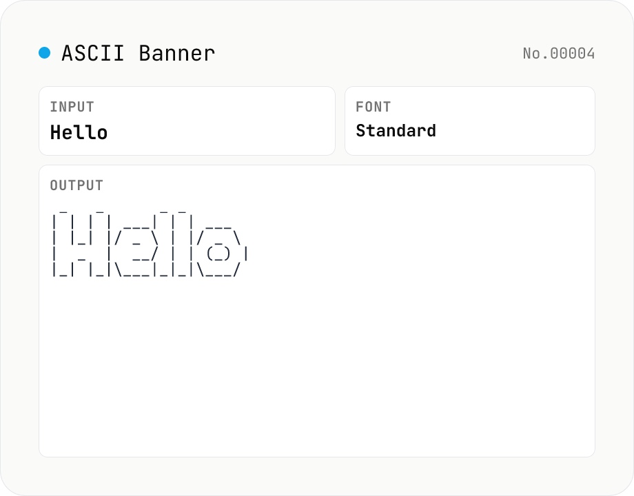 ASCII Art Text — figlet-style banners in multiple fonts