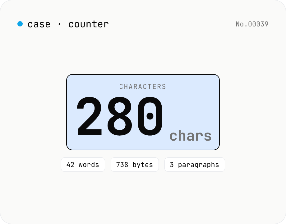 Character counter — chars / bytes / lines / words