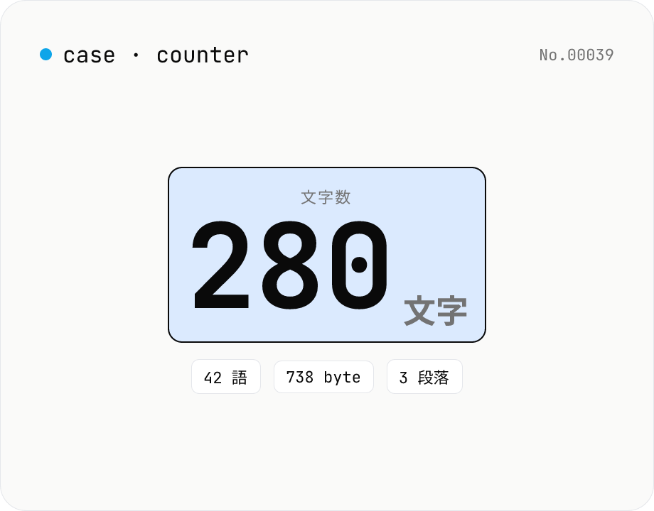 文字数カウント — 文字 / バイト / 行 / 単語