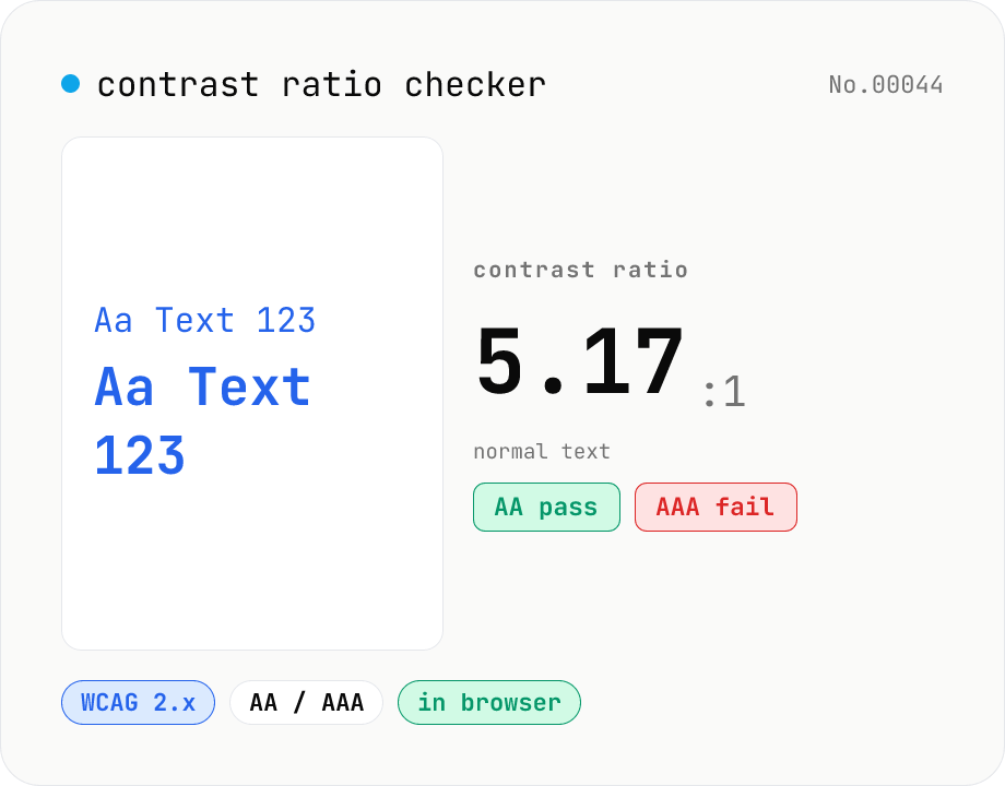 Contrast ratio checker — WCAG AA / AAA