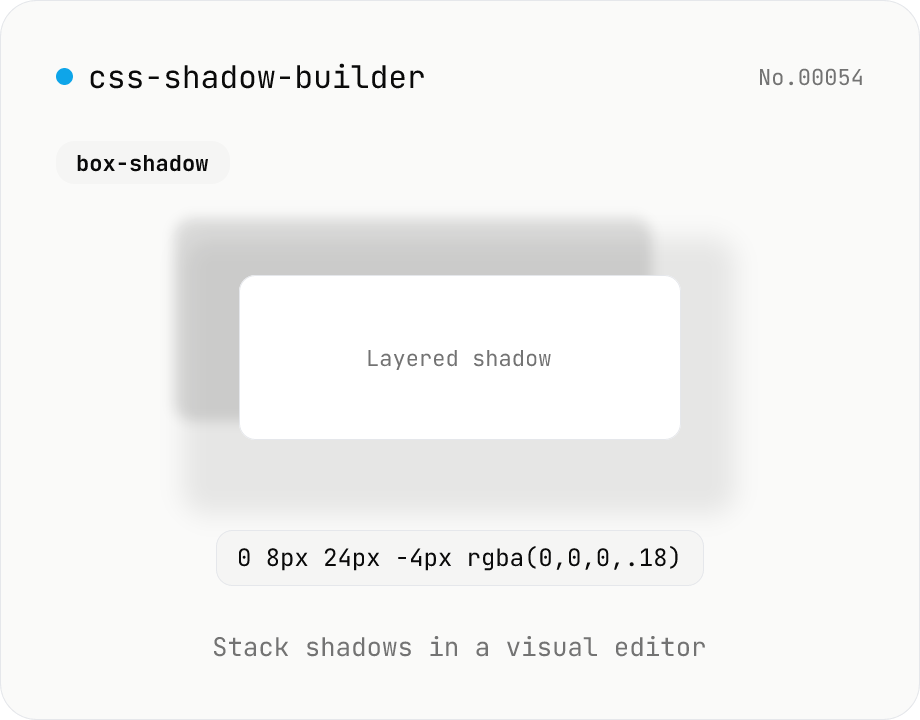 CSS shadow builder — visual GUI for box-shadow / text-shadow