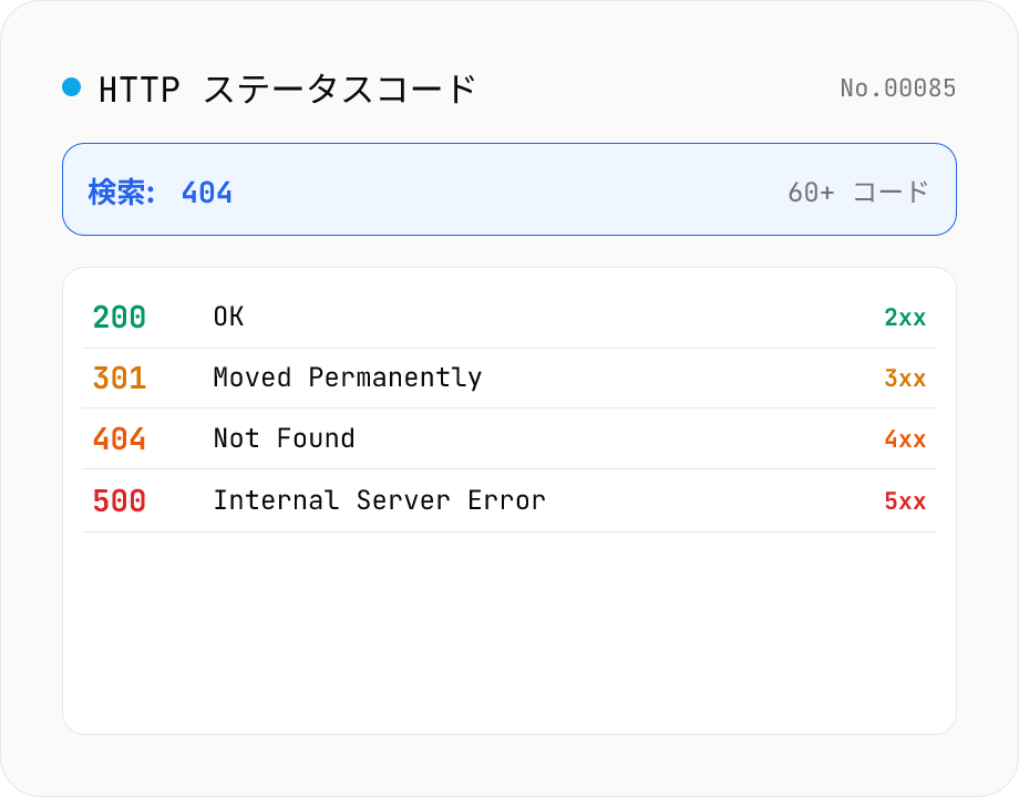 HTTP ステータスコード一覧・検索