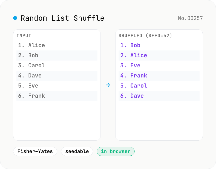 Random List Shuffle (with team-split)