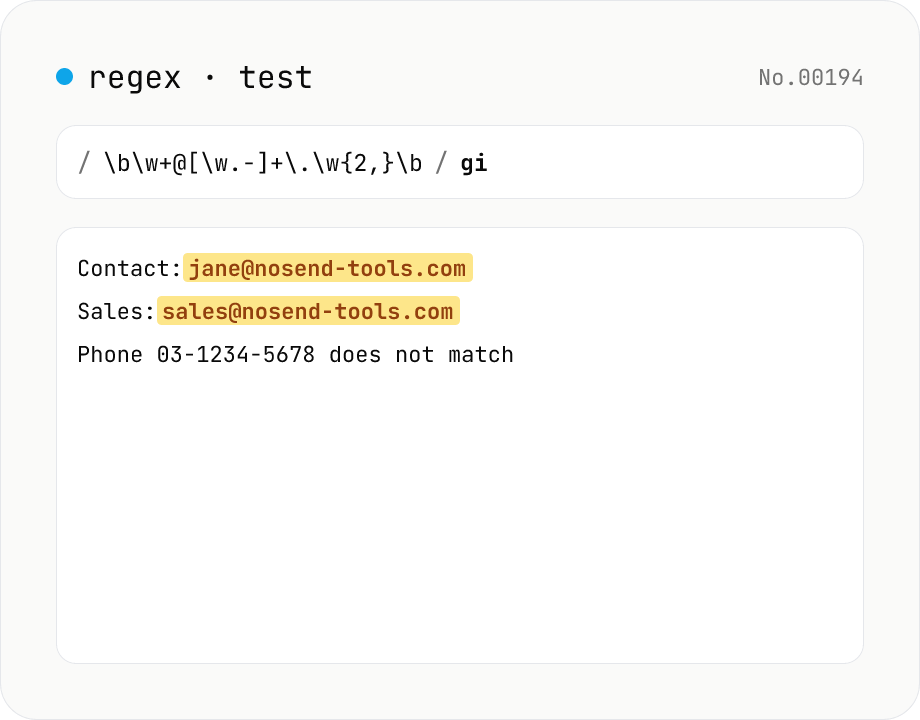 Regex tester — live match & replace preview