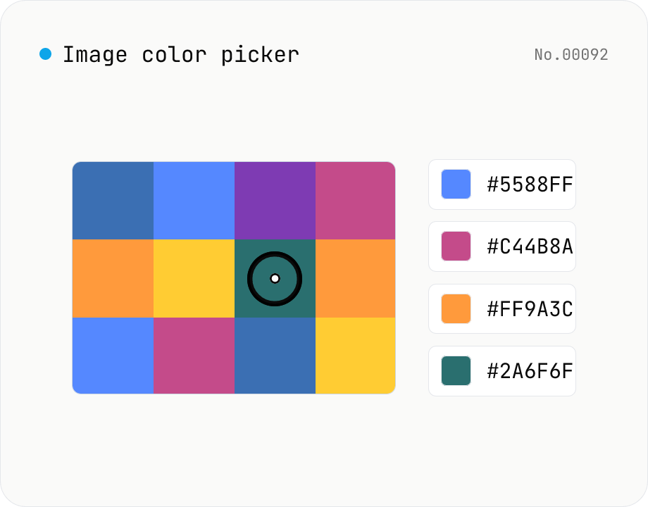 Image color picker — read pixel HEX / RGB / HSL values