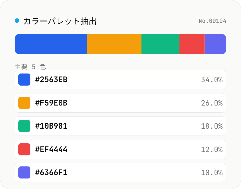 画像カラーパレット抽出 (主要色・配色を取得)