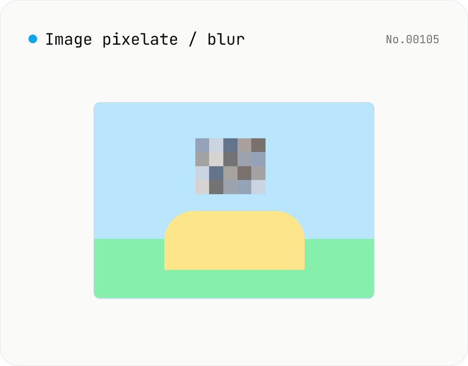 Image pixelate / blur — hide whole image or set region