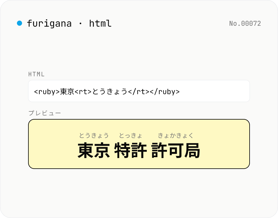 ふりがな HTML 生成 — <ruby> タグで漢字に振る