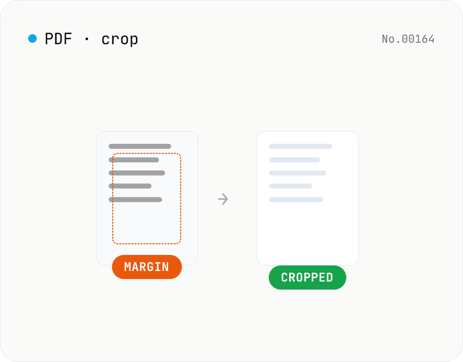 PDF crop — trim top / right / bottom / left in mm