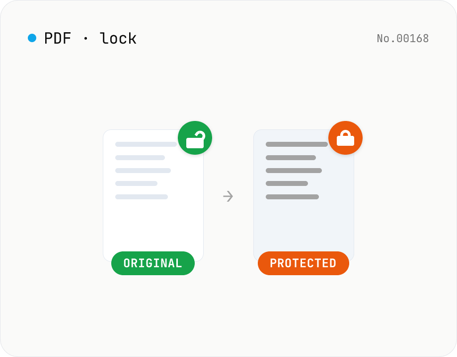 PDF password lock — restrict printing / copy / edit