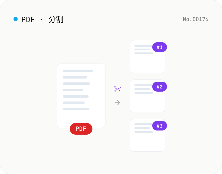 PDF 分割 — ページ範囲指定 / N ページごと