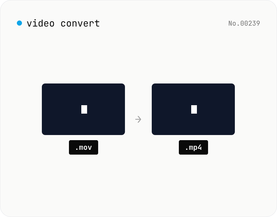 Video format convert — MP4 / MOV / WebM stream copy