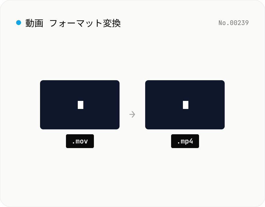 動画形式変換 — MP4 / MOV / WebM の相互変換